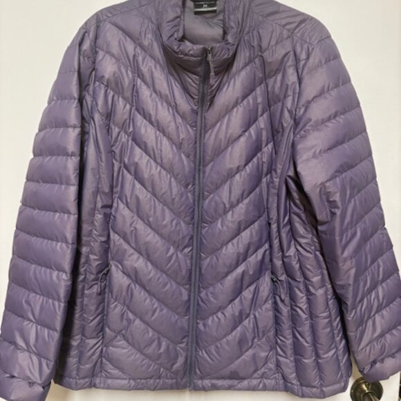 32 Degree Heat Puffer Womens Purple Jacket Down Filled Full Zip. Sz. 1X - Picture 2 of 4